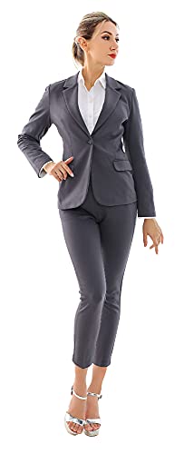 Marycrafts Women's Business Blazer Pant Suit Set for Work