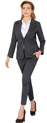 Marycrafts Women's Business Blazer Pant Suit Set for Work