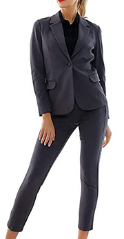 Marycrafts Women's Business Blazer Pant Suit Set for Work
