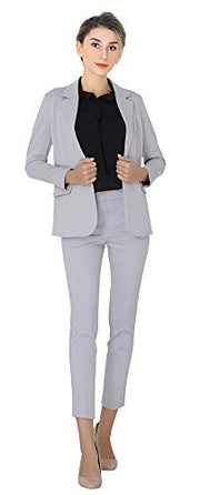 Marycrafts Women's Business Blazer Pant Suit Set for Work