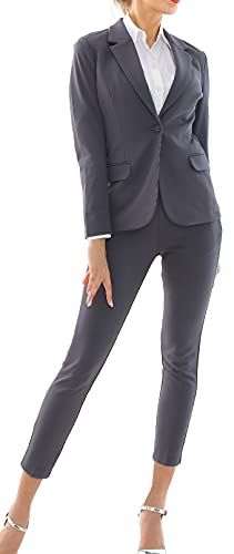 Marycrafts Women's Business Blazer Pant Suit Set for Work