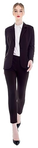 Marycrafts Women's Business Blazer Pant Suit Set for Work