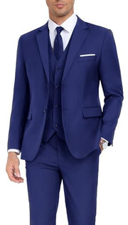 Men's Suit Slim Fit 3 Piece Wedding Dress Tux Suit Set Two Buttons Business Suits Blazer Jacket Vest Pants with Tie