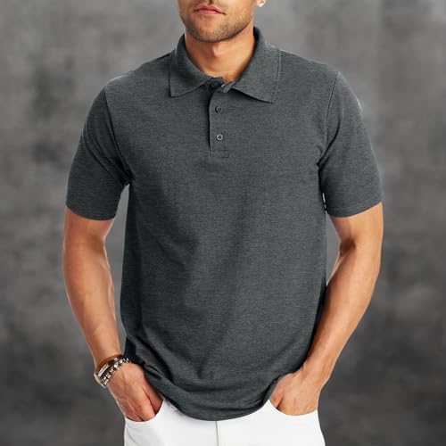 Hanes Men’s X-Temp Short Sleeve Polo Shirt, Midweight Men's Shirt
