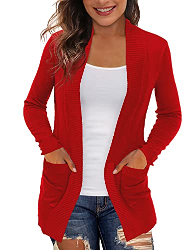 REDHOTYPE Women's Cardigans with Pockets Casual Lightweight Open Front Cardigan Sweaters for Women (S-2XL)
