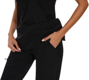 COZYFIT Scrubs for Women Set - Stretch V-Neck Scrub Top & Jogger Pant with 8 Pockets