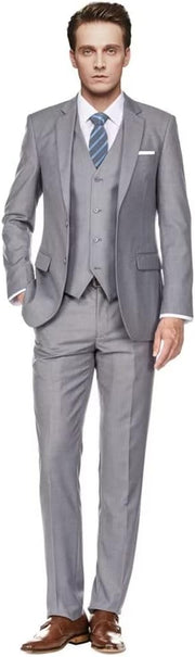 Men's Slim Fit 3 Piece Suit Two Button Business Wedding Dress Tux Suit Set Jacket Vest Pants with Tie