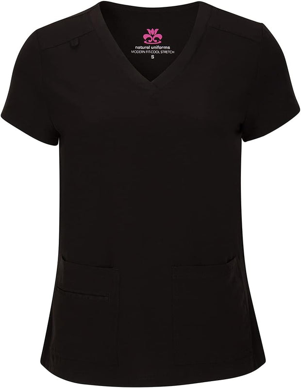 Natural Uniforms Women's Cool Stretch V-Neck Top and Cargo Pant Scrub Set with Regular and Petite Sizes