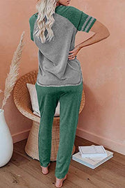 AUTOMET Lounge Sets For Women Two Piece Outfits Loungewear Short Sleeve Crewneck Jogger Pajama Set Sweatpants Tracksuit