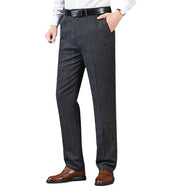 Men's Classic Fit Wool Plaid Dress Pants Double Pleated Loose Trousers High Waisted(LSBT 42)