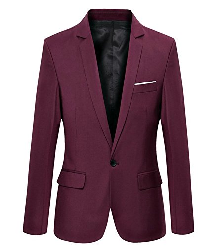 Beninos Mens Blazer Jacket Slim Fit Casual One Button Sport Coats