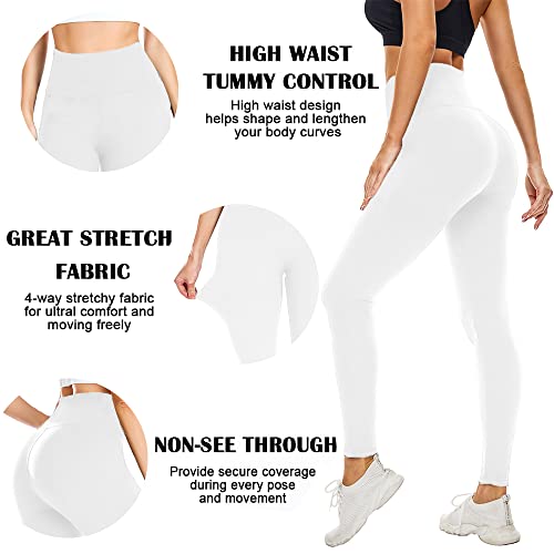 FULLSOFT Soft Leggings for Women - High Waisted Tummy Control No See Through Workout Yoga Pants