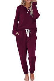 WIHOLL Two Piece Outfits for Women Lounge Sets Button Down Sweatshirt Sweatpants Sweatsuits Set with Pockets