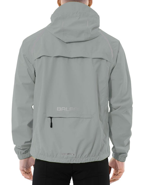 baleaf Men's Rain Jacket Waterproof Windbreaker Running Cycling Golf Hiking Gear Hood Lightweight Reflective Packable