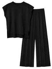 LILLUSORY 2 Piece Sets for Women Summer Vacation 2025 Lounge Outfits Matching Two Pcs Spring Knit Tracksuits Sweat Suits
