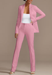 HuiSiFang Womens Fall Fashion 2 Piece Blazer Sets Open Front Blazers and Slim Fit Pants Suits Set