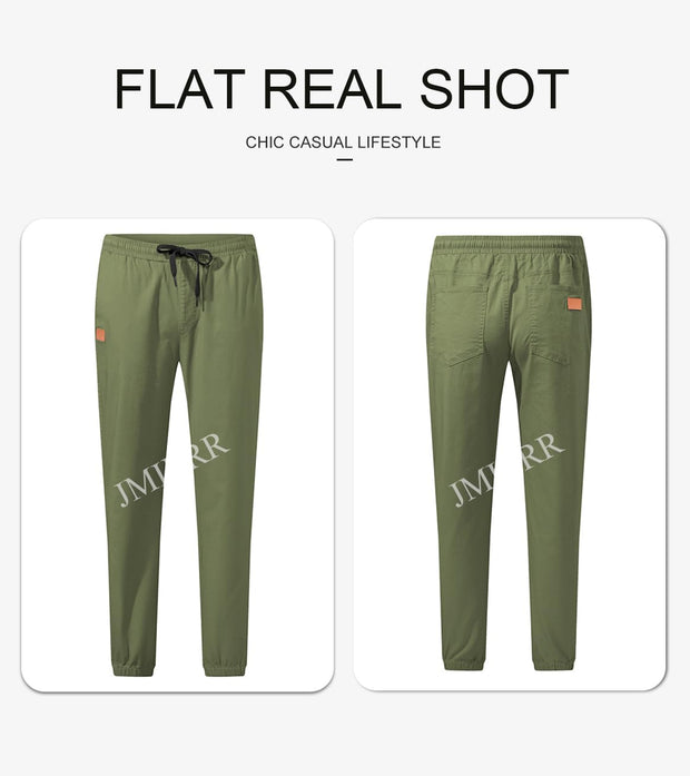 JMIERR Mens Casual Joggers Pants - Cotton Drawstring Chino Cargo Pants Hiking Outdoor Twill Track Jogging Sweatpants Pants
