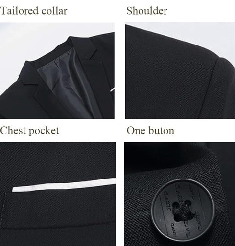 Beninos Mens Blazer Jacket Slim Fit Casual One Button Sport Coats