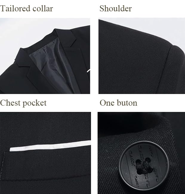 Beninos Mens Blazer Jacket Slim Fit Casual One Button Sport Coats