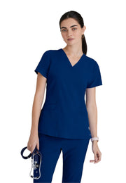 BARCO ONE Women's Pulse Scrub Top, Sporty V-Neck Medical Top w/ 4-Way Stretch & 5 Pockets