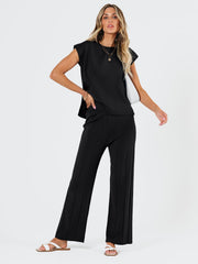 LILLUSORY 2 Piece Sets for Women Summer Vacation 2025 Lounge Outfits Matching Two Pcs Spring Knit Tracksuits Sweat Suits