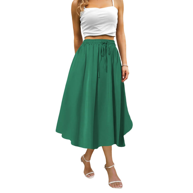 Maxi Skirts for Women with Pockets Long Midi Length Casual Skirt for Beach Party Holiday