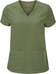M&M SCRUBS Women's Breathable Cool Stretch Fabric Scrub Top and cargo Pant Set