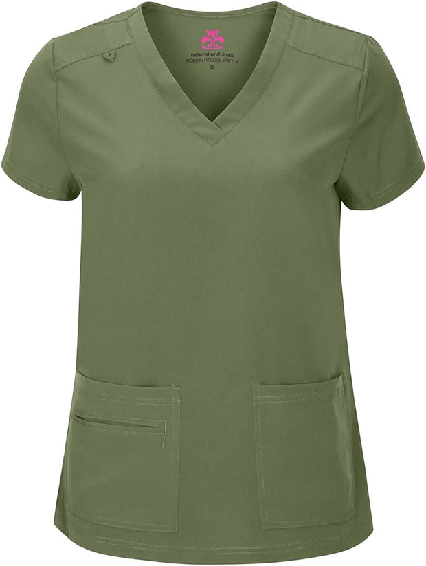 M&M SCRUBS Women's Breathable Cool Stretch Fabric Scrub Top and cargo Pant Set