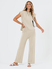 LILLUSORY 2 Piece Sets for Women Summer Vacation 2025 Lounge Outfits Matching Two Pcs Spring Knit Tracksuits Sweat Suits