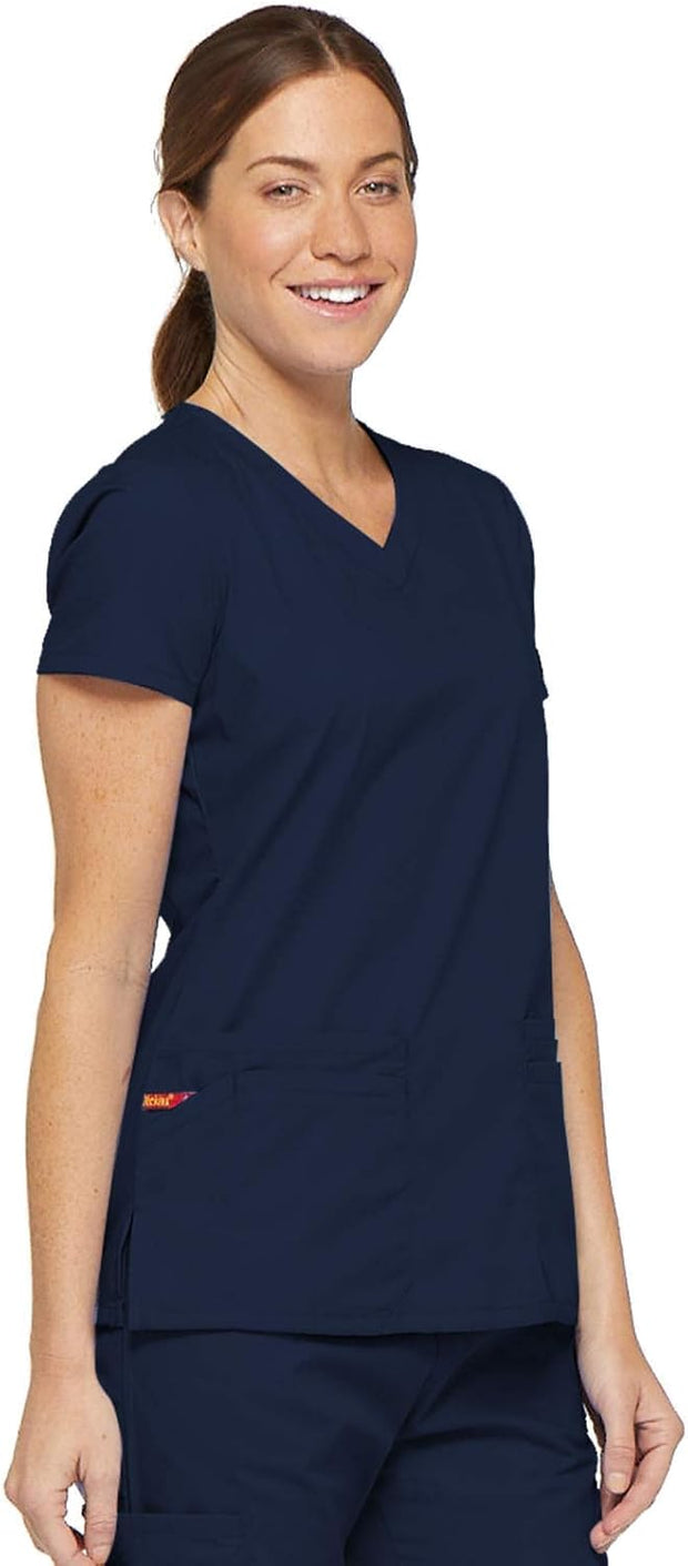 Dickies EDS Signature Scrubs for Women, Contemporary Fit V-Neck Womens Tops in Soft Brushed Poplin 85906