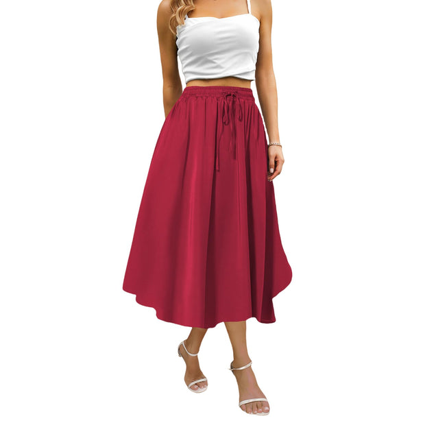 Maxi Skirts for Women with Pockets Long Midi Length Casual Skirt for Beach Party Holiday