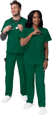 Sivvan Unisex Scrubs - Classic V-Neck Top & Drawstring Pants Scrub Set