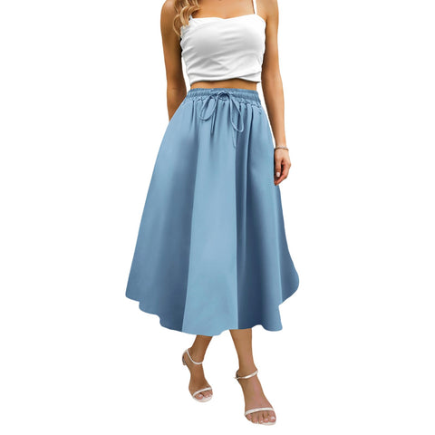 Maxi Skirts for Women with Pockets Long Midi Length Casual Skirt for Beach Party Holiday