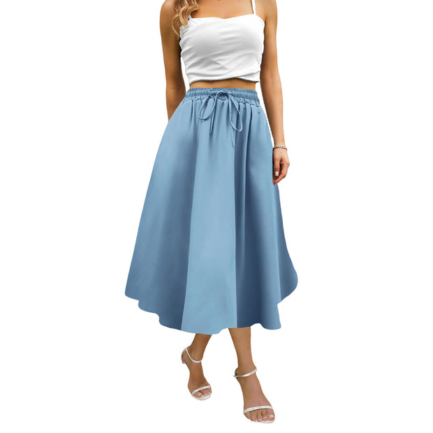 Maxi Skirts for Women with Pockets Long Midi Length Casual Skirt for Beach Party Holiday