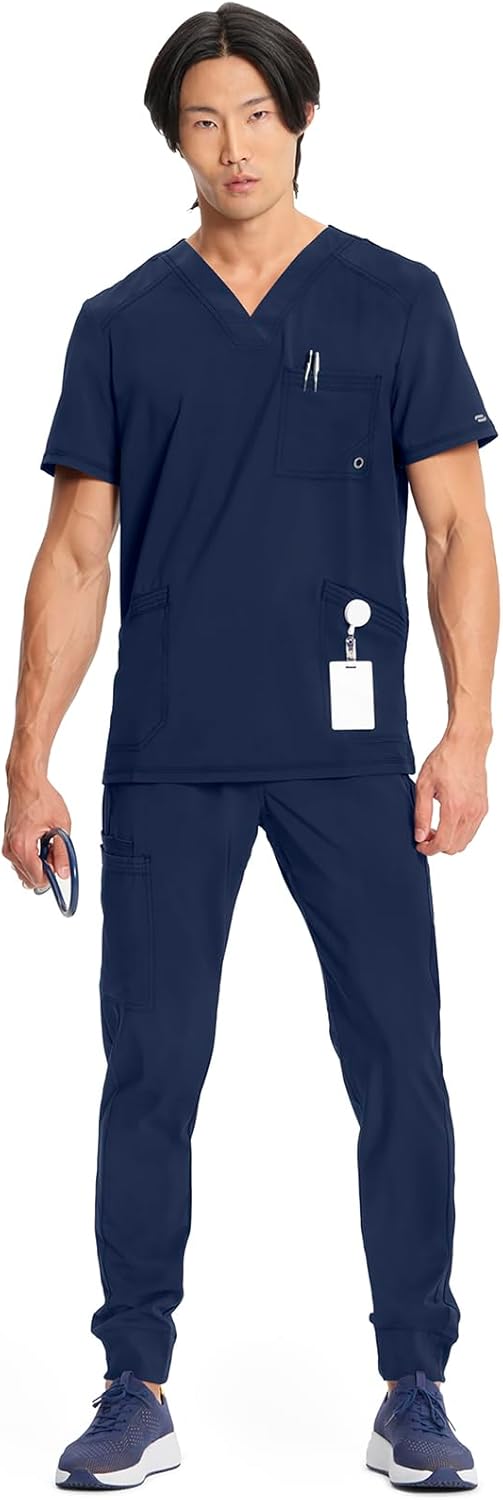 Infinity Cherokee V- Neck Men's Scrub Top with Rib Knit Back Panels CK900A