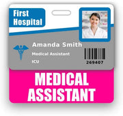 Medical Assistant Badge Buddy Horizontal w/Height & Weight Conversion Charts (Standard, Pink)