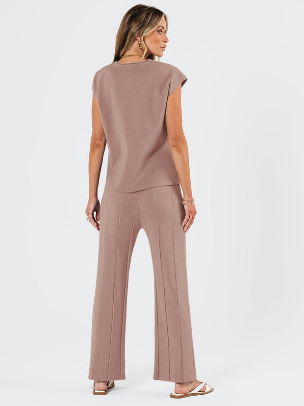 LILLUSORY 2 Piece Sets for Women Summer Vacation 2025 Lounge Outfits Matching Two Pcs Spring Knit Tracksuits Sweat Suits