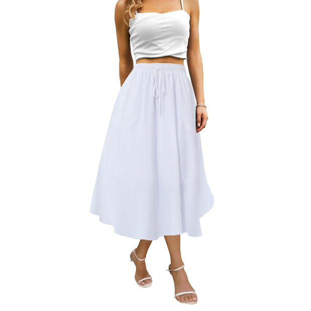 Maxi Skirts for Women with Pockets Long Midi Length Casual Skirt for Beach Party Holiday