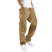 THWEI Mens Cargo Pants Casual Joggers Athletic Pants Cotton Loose Straight Sweatpants