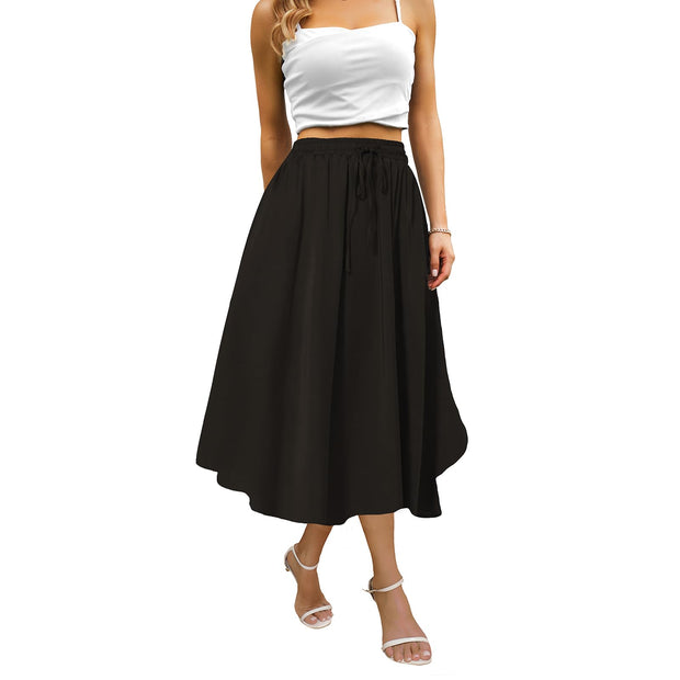 Maxi Skirts for Women with Pockets Long Midi Length Casual Skirt for Beach Party Holiday