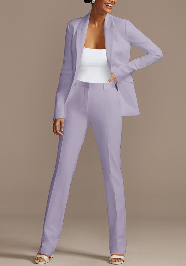 HuiSiFang Womens Fall Fashion 2 Piece Blazer Sets Open Front Blazers and Slim Fit Pants Suits Set