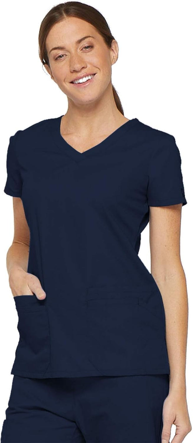 Dickies EDS Signature Scrubs for Women, Contemporary Fit V-Neck Womens Tops in Soft Brushed Poplin 85906