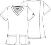 Dickies EDS Signature Scrubs for Women, Contemporary Fit V-Neck Womens Tops in Soft Brushed Poplin 85906
