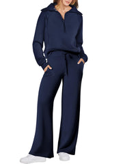 ANRABESS Women 2 Piece Outfits Sweatsuit Oversized Sweatshirt Sweatpants Tracksuit Sweat Lounge Matching Set 2025 Fall Trendy