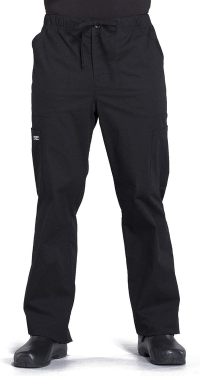 Cherokee Men's Scrub Pant Tapered Leg Fly Front Cargo Pant with 5 Pockets WW190