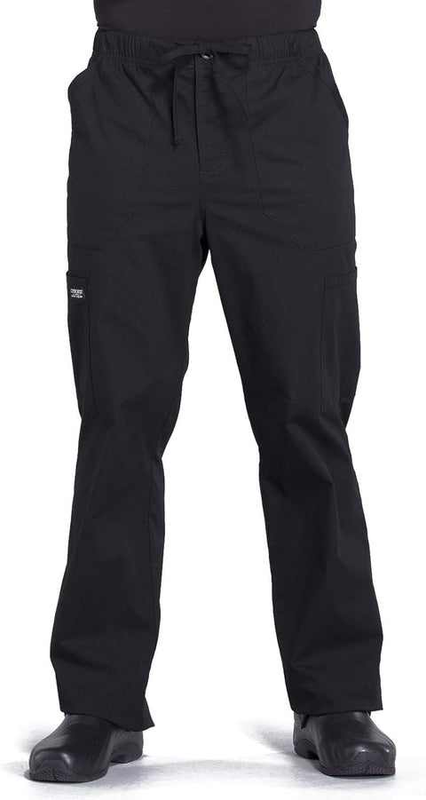 Cherokee Men's Scrub Pant Tapered Leg Fly Front Cargo Pant with 5 Pockets WW190