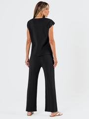 LILLUSORY 2 Piece Sets for Women Summer Vacation 2025 Lounge Outfits Matching Two Pcs Spring Knit Tracksuits Sweat Suits