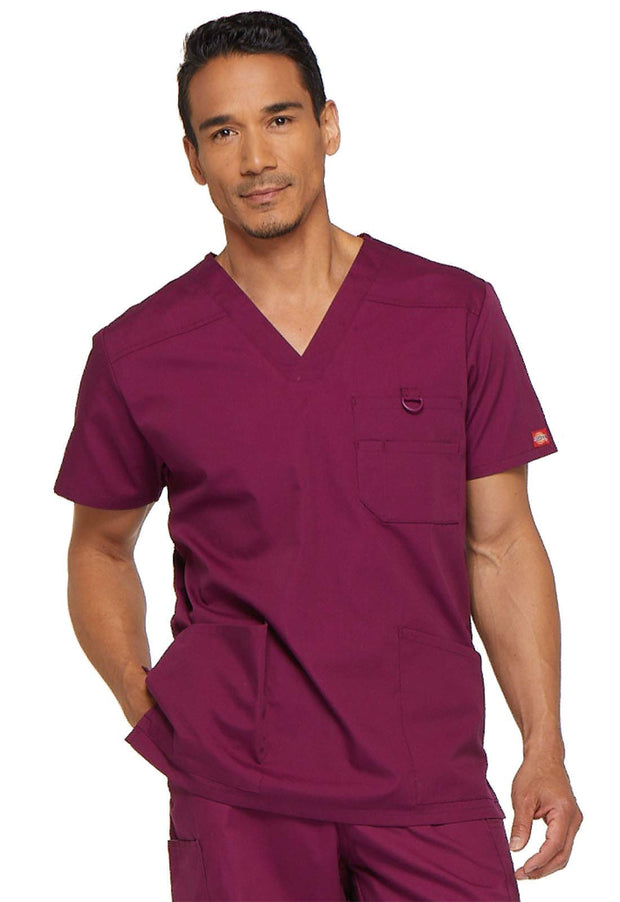 Dickies EDS Signature Scrubs for Men, Multi-Pocket V-Neck Scrub Top in Soft Brushed Poplin 81906
