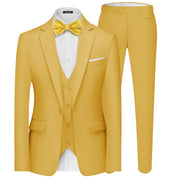 MAGE MALE Men's 3 Pieces Suit Elegant Solid One Button Slim Fit Single Breasted Party Blazer Vest Pants Set