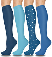 Aoliks Compression Socks for Women & Men 4 Pairs, Best Support for Nurses Running Travel